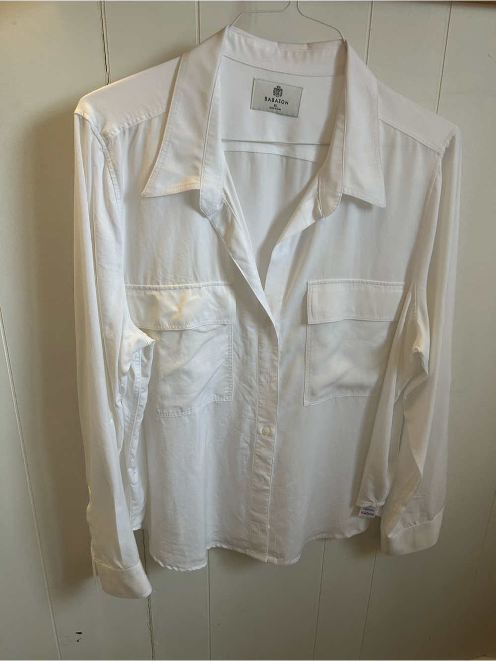 Babaton White Collared Button-Up Shirt